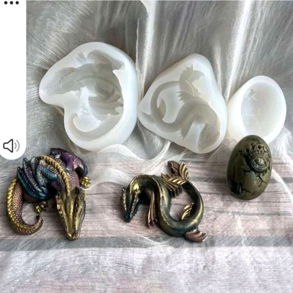 Western Dragon Silicone Molds Set of 3